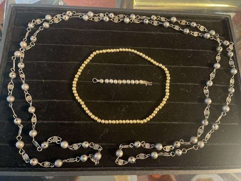 Vintage Long Chain Necklace with Two Additional Pieces