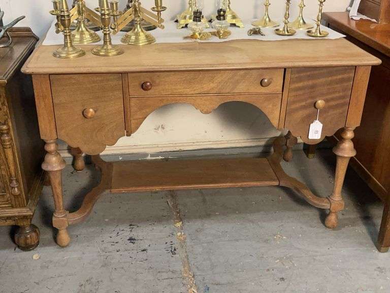 Vintage Light Finish Entry Table - Does Not Include Items