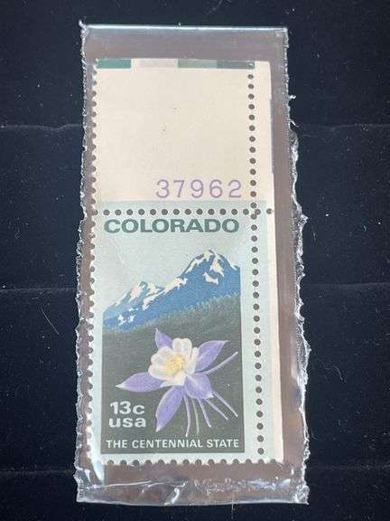 Vintage Colorado Columbine Stamp
