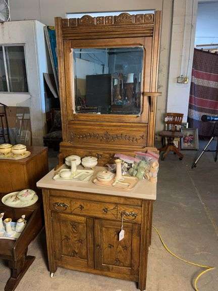 Vintage Marble Top Wash Stand - Does Not Include Items