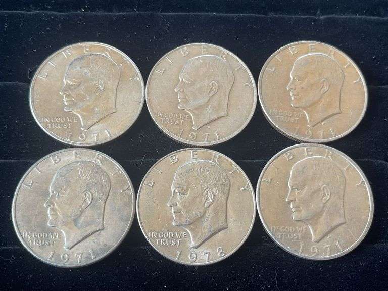 Six Eisenhower Dollars