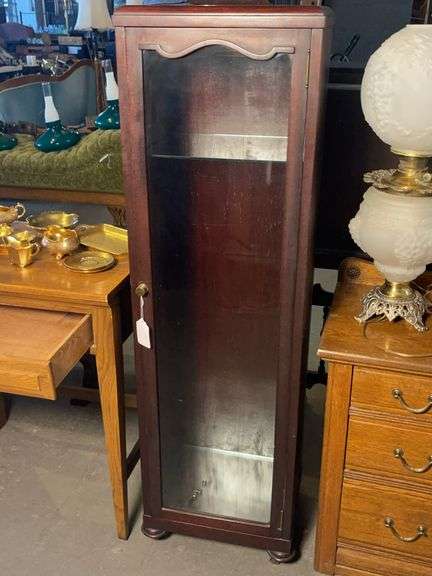 Glass Front Lighted Display Cabinet with Glass Shelves