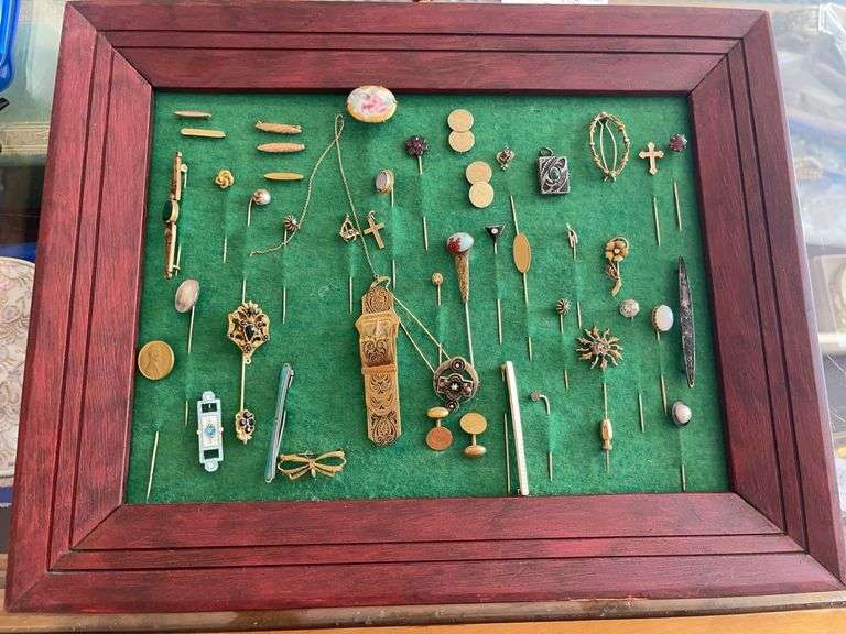 Hanging Framed Brooches and Pins