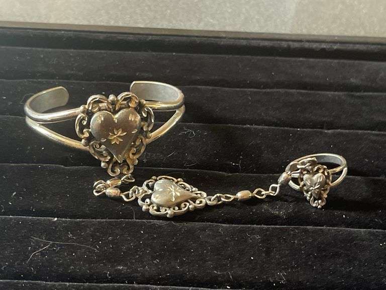 Heart Cuff with Attached Ring