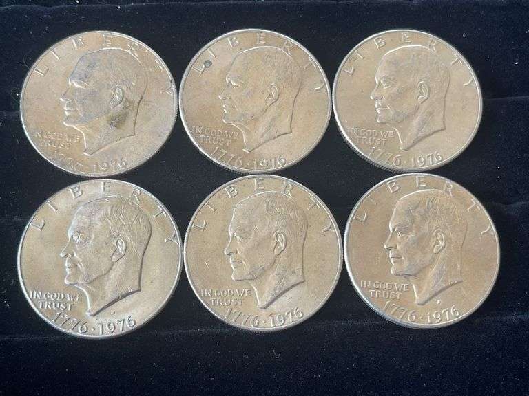 Six Eisenhower Dollars