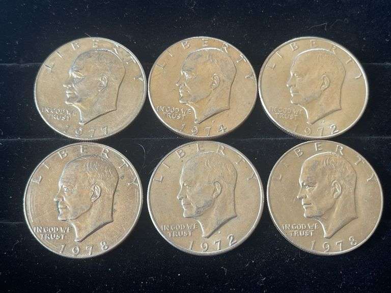 Six Eisenhower Dollar