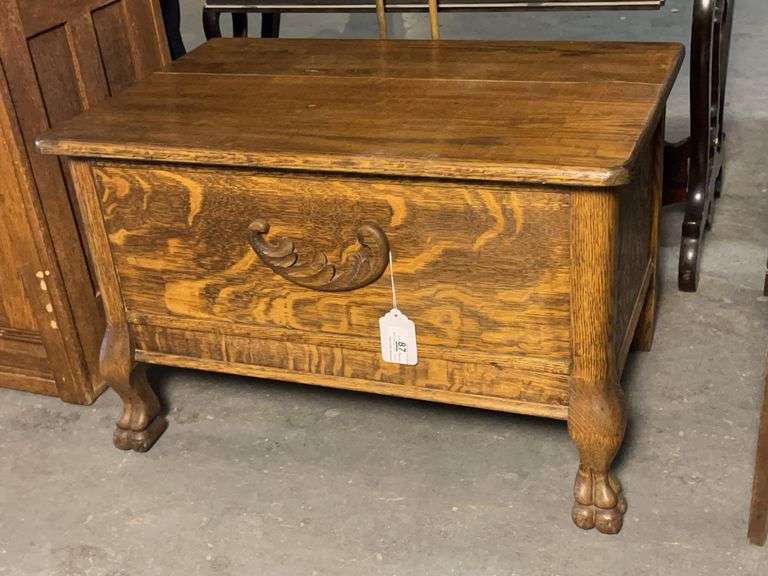 Antique Clawfoot Oak Chest