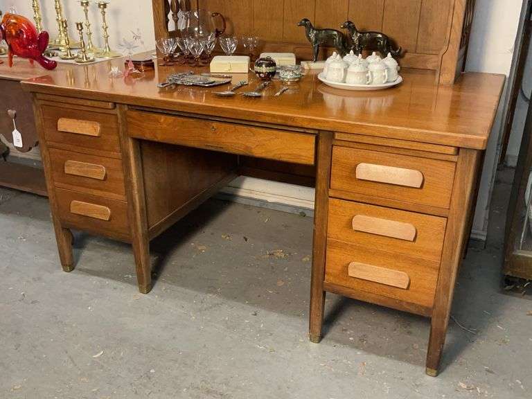 Vintage Seven-Drawer Hoosier Desk - Does Not Include Items