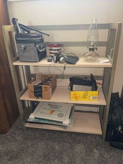 Three-Shelf Folding Shelving Unit - Does Not Include Items