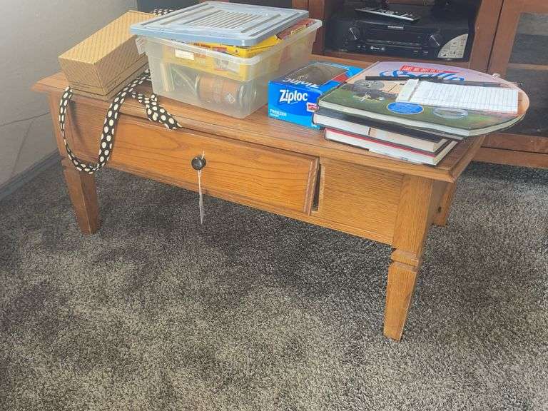 Oak Coffee Table - Drawer Broke