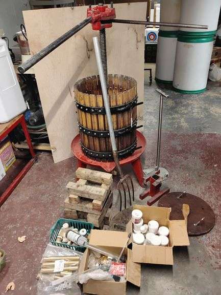 Wine Press With Semi Circles, Handles, Movement, Locks, Blocks, Implement, Additives, Caps, and More