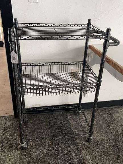 Rolling Wire Push Cart with Enameled Finish