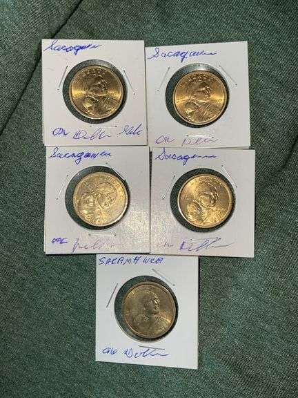 Five Sacagawea Dollars