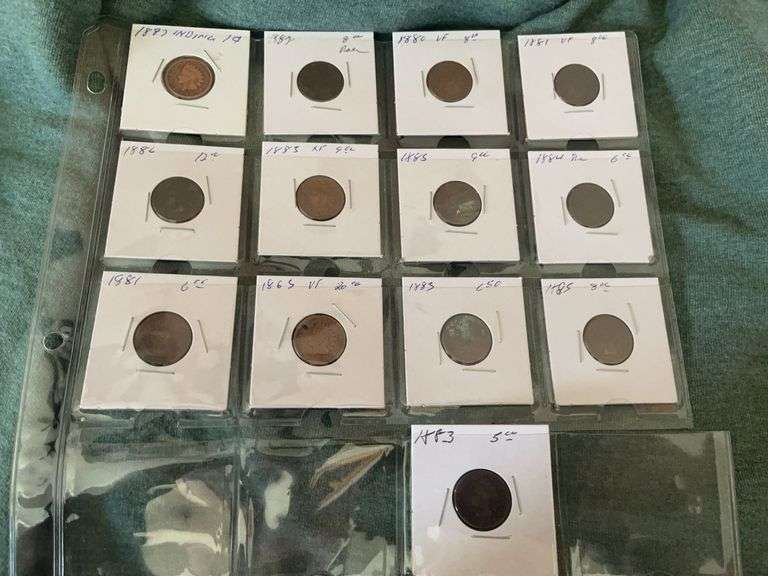 Thirteen Indian Head Pennies