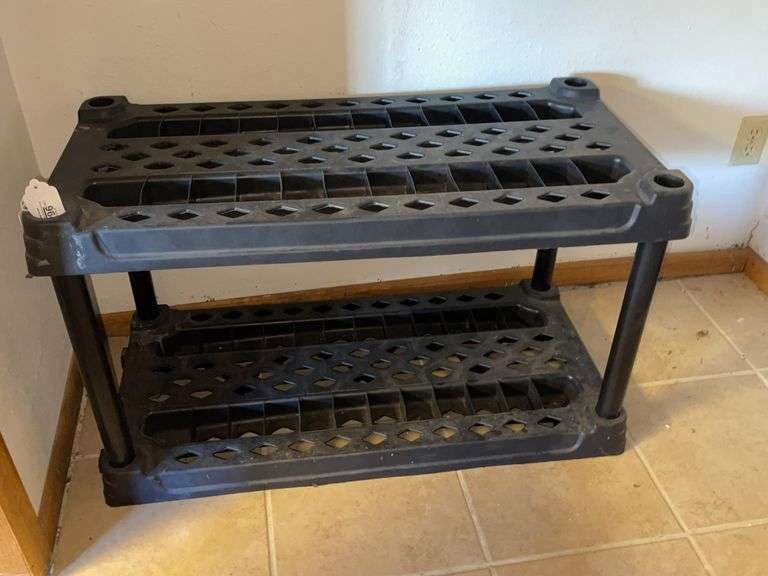 Two Shelf Plastic Storage Shelves