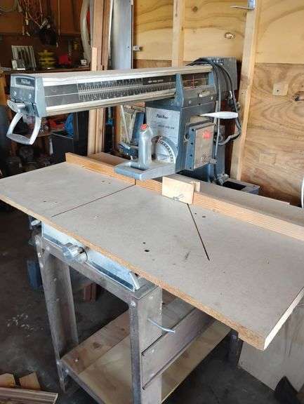 Wards Power-Kraft 10" Radial Arm Saw with all Pictured Assesories