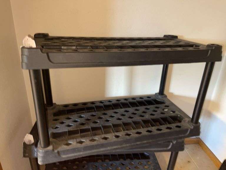 Two Shelf Plastic Storage Shelves
