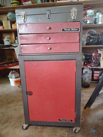 Test Rite Tool Box on Castors, With All Contents
