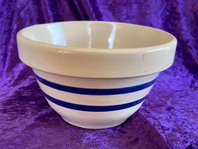 Roseville Blue Banded Bowl - 7.5”