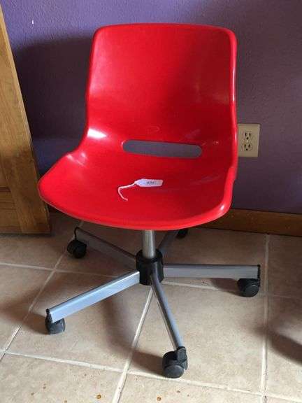 Plastic Rolling Red Chair