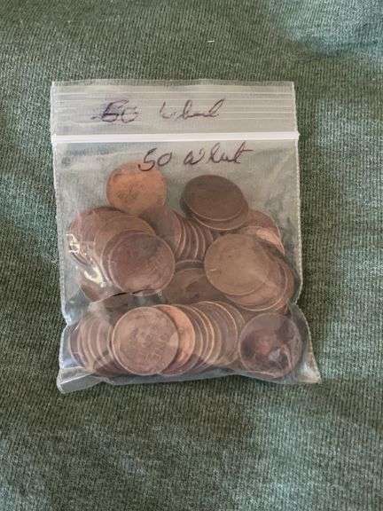 Fifty Wheat Pennies