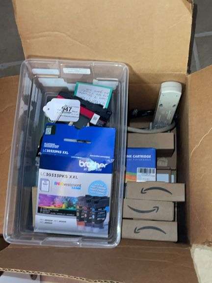 Collection of Ink and Assorted Office Supplies