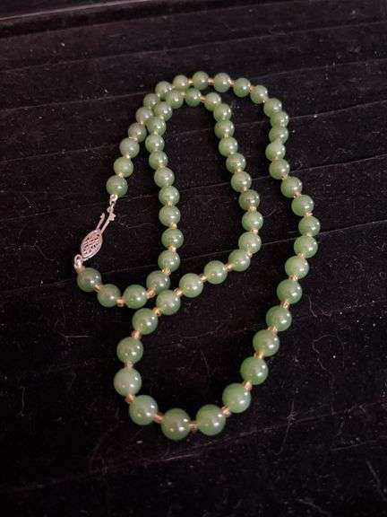 Vintage Green Jade Necklace