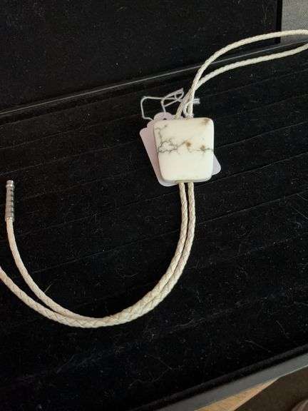 Bolo with Square of White Wild Horse Jasper