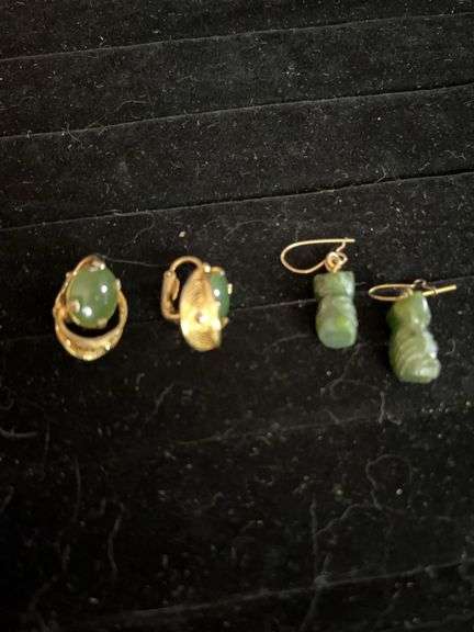Jade Earrings Two Pair
