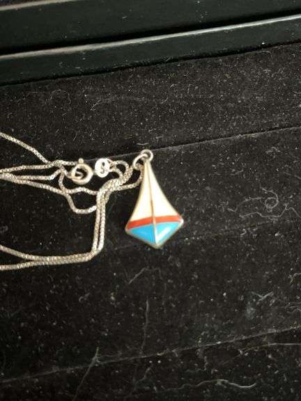 Sterling Pendant with Enamel Inlay