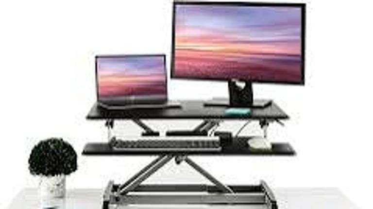 [SB: $0.33] SEVILLE CLASSICS AIRLIFT PRO PNEUMATIC DESK RISER SIT TO ...