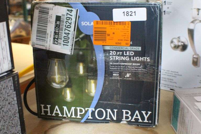 MSRP: $59.97] Hampton Bay 10-Light 20 ft. Outdoor Solar LED Edison Bulb ...