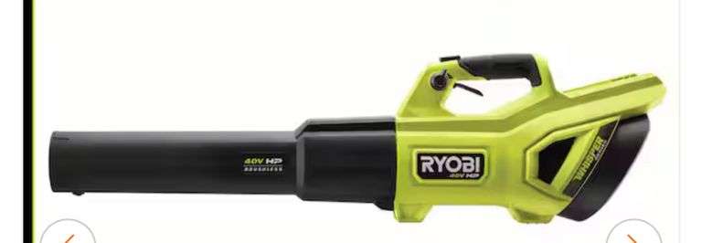 Ryobi 40V HP Brushless Whisper Series 160 MPH 650 CFM Cordless Battery Leaf Blower minus battery and charger tested