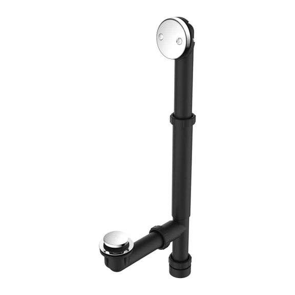 [✓] [MSRP: $34.23] Chrome Trim Toe-Touch Bathtub Drain - Black PP
