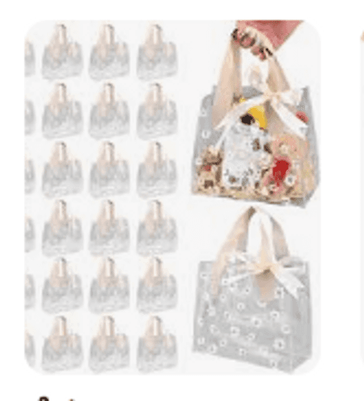 Tsazzz 24 Pcs Clear Daisy Gift Bags With Handles Plastic Pvc Goodie ...