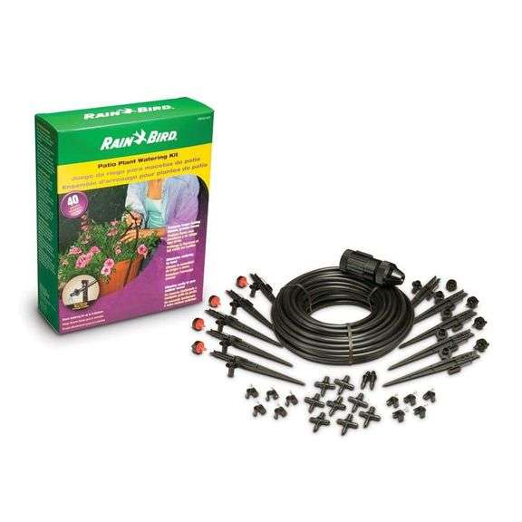 [✓] [MSRP: $14.98] Rain Bird 40-Piece Patio Plant Watering Kit, Blacks