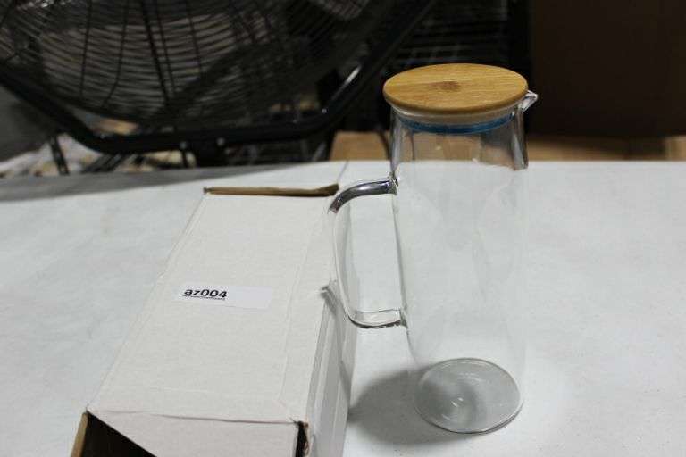 Glass Laundry Detergent Dispenser Set With Tray & Labelsï¼Œ50 Oz Refillable Containers For Laundry Room Organization And Detergent Storage. Ideal For Both Powder & Liquid Detergent(Bamboo Lid) Grade:AvB Retail:$27.99