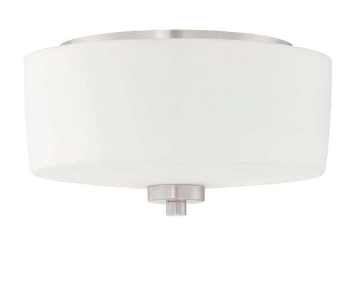 Craftmade
Clarendon 2 Light 12" Incandescent White Opal Shade Flushmount Ceiling Light in Brushed Polished Nickel Finish
43582-BNK $124