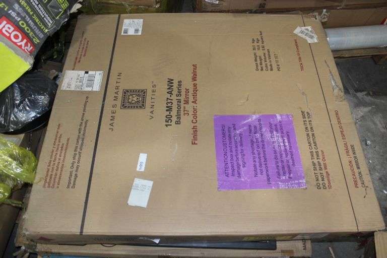 Balmoral 36.8 In. W X 42 In. H Single Framed Wall Mirror In Antique Walnut Retail:$795