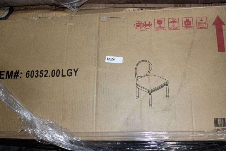 Noble House Furnishings Set Of 2 Light Grey Chairs. Item# 60352.00Lgy Retail:$120