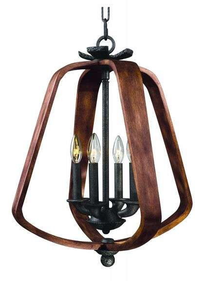 LIGHTING, Road House-Single Pendant (20923BWIO)  Dimensions Height: 23.00" Width: 19.00" Length: 19.00" Finish Barn Wood / Iron Ore RETAIL $898.00