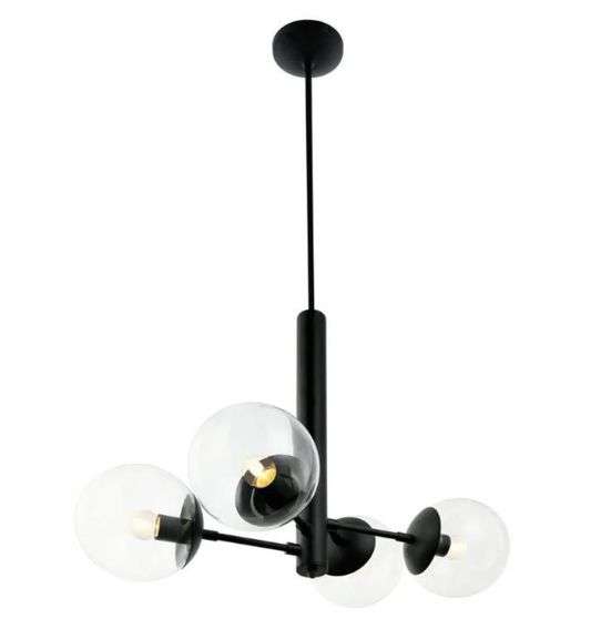 LIGHTING, MID-CENTURY 4-LIGHT BLACK (373C04BL) RETAIL $449.00