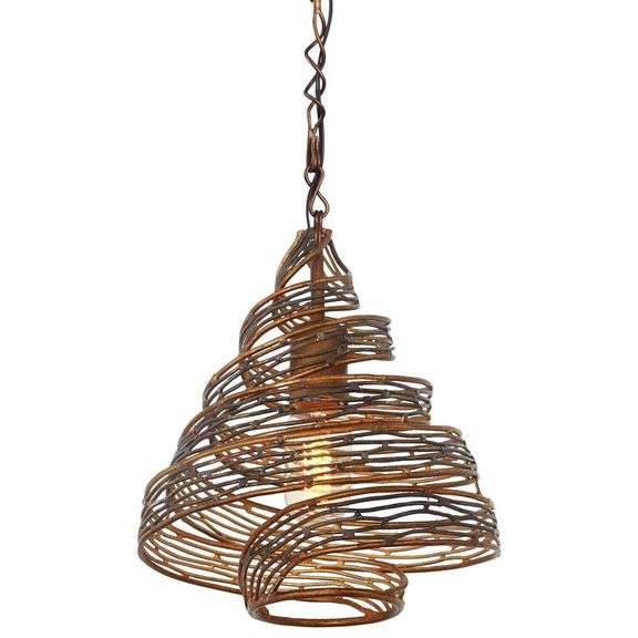 LIGHTING, Flow 1-Lt Twist Mini Pendant - Hammered Ore (240P01HO)  Dimensions Height: 12.00" Width: 10.00" Finish Hammered Ore RETAIL $649.00