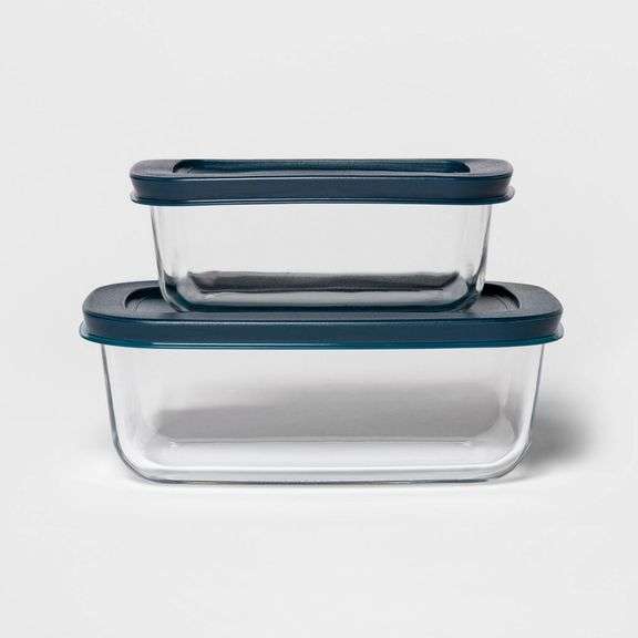 MSRP: $9.00] [SB: $0.72] 3 Cup & 2 Cup Rectangular Food Storage ...