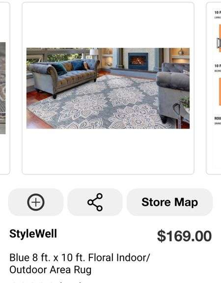 STYLEWELL 8FTX10FT LARGE INDOOR OUTDOOR AREA RUG NEW IN PLASTIC RETAIL ...