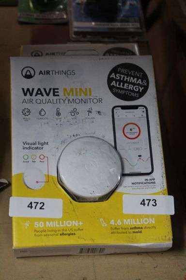 MSRP: $63.99] Airthings Wave Mini Battery Operated Smart Indoor Air ...