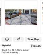 STYLEWELL 8FTX10FT LARGE INDOOR OUTDOOR AREA RUG NEW IN PLASTIC RETAIL ...