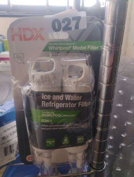 HDX Ice and Water Refrigerator Filter, Replacement for Whirlpool Model Filter 1 (2-Pack). A replacement ice and water filter designed for select Whirlpool refrigerators to reduce harmful contaminants from your water and ice. - $35 - 40