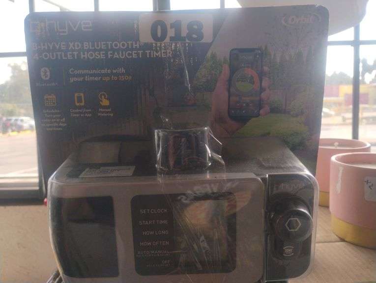 Orbit B-hyve XD Bluetooth 4-Outlet Hose Faucet Timer. A smart, four-outlet hose faucet timer that allows for automated watering schedules controlled via Bluetooth from a smartphone app. - $75 - 85