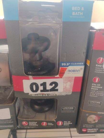 Kwikset Bed & Bath Privacy Door Knob with Microban. A privacy door knob designed for interior bedroom and bathroom doors, featuring Microban antimicrobial product protection. - $20 - 25